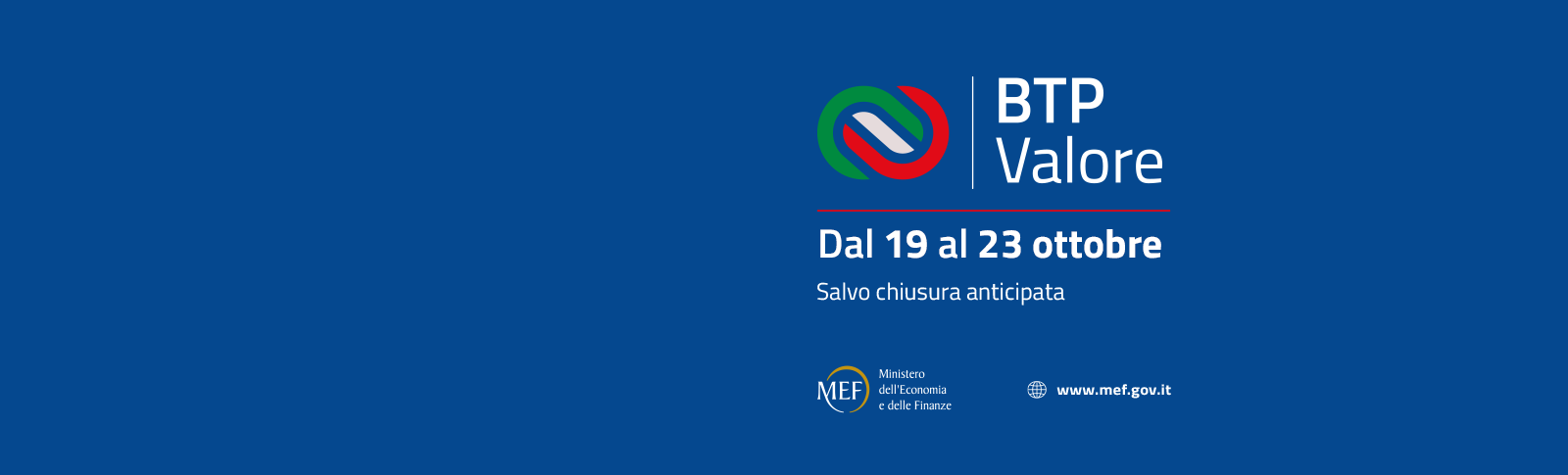 Visual BTP Valore dal 19 al 23 ottobre 2026.